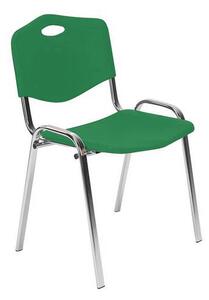 Nowy Styl Plastikowe krzesło do jadalni ISO Chrom, zielone