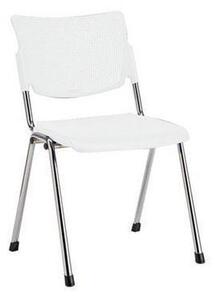 Plastikowe krzesło do jadalni MIA Chrom, białe