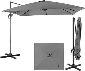 KOMFOTTEU parasol wspornikowy 300cm, parasol ogrodowy skadany z regulacj wysokoci, parasol balkonowy prostoktny, parasol plaowy z podstaw krzyow, parasol marketowy bez stojaka na parasole