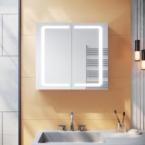 SONNI 70x65x13cm szafka z lustrem LED ze stali nierdzewnej z przecznikiem z gniazdem golarki