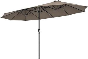 KOMFOTTEU podwójny parasol 460 x 260 cm, duy parasol z korb i 12 ebrami, parasol ogrodowy parasol balkonowy parasol rynkowy parasol stoowy parasol na basen, podwórko
