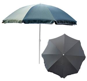 Parasol ogrodowy Materia poliester / stal Kolor szary Jednolity motyw Duy D 240 cm H 230 cm Nowoczesny Funkcjonalny