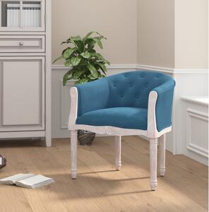 Krzesło stołowe, niebieskie, obite aksamitem