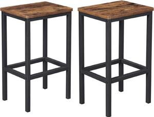 Hoker ciemny brz taboret do kuchni zestaw 2 szt 40x30x65 I Begryf
