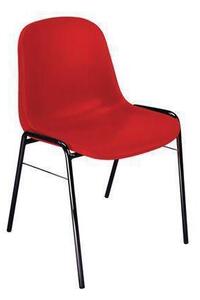 Plastikowe krzesło do jadalni Manutan Chaise, czerwone