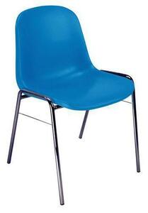 Plastikowe krzesło do jadalni Manutan Chaise, niebieskie