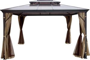 Bolt Edge Pavillon – aluminiowa pergola z twardym dachem – altana ogrodowa – namiot imprezowy – 3 x 3,6 m – z moskitier