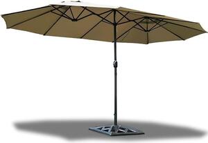 KOMFOTTEU podwójny parasol 460 x 260 cm, duy parasol z korb i 12 ebrami, parasol ogrodowy parasol balkonowy parasol rynkowy parasol stoowy parasol na basen, podwórko