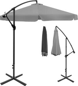 Skadany parasol ogrodowy 350 cm XXL pokrowiec grafitowy 8-ramienny