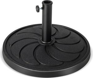 Stojak na parasole, stojak na parasole 38/48mm, stojak na parasole 54cm, podstawa 18kg, stojak na parasole wykonany z ywicy i rurki ze stali nierdzewnej, czarny