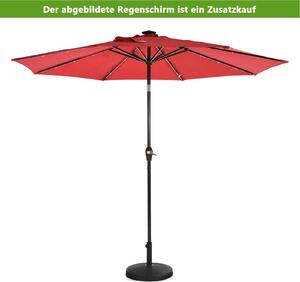 Podstawa do parasoli o wadze 22,5 kg, okrga podstawa na drki o rednicy 4–5 cm, odporna na warunki atmosferyczne, wykonana z imitacji rattanu, kolor czarny