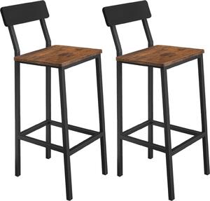 Hoker ciemny brz taboret zestaw 2 szt 30x40x90 | Begryf