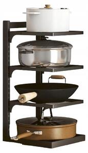 Rega organizer na garnki kuchenny czarny 52x27x23cm czteropoziomowy