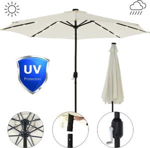 Melko parasol Ø3m z diod LED ogrodowy parasol wspornikowy obracany o 360° - beowy z diod LED