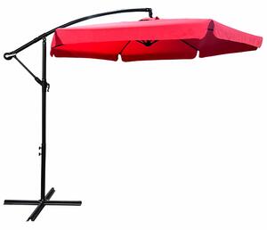 Wodoodporny parasol ogrodowy i tarasowy CYNIA w kolorze czerwonym 300x300x245 cm