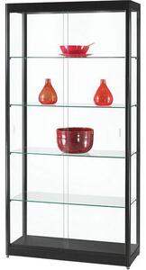 Szklana gablota produktowa Manutan, 200 x 100 x 40 cm, czarna