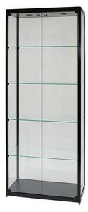Szklana gablota produktowa Manutan, 200 x 80 x 40 cm, czarna