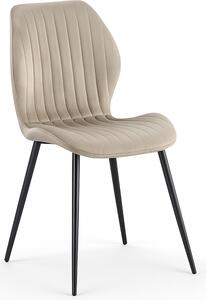 Krzeso tapicerowane taupe Zoya welur stylowe kuchnia salon