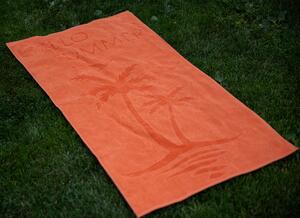 Ręcznik plażowy HELLO SUMMER pomarańczowy