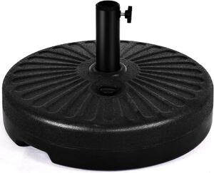 Stojak na parasol 23 L, podstawa parasola z ukrytym uchwytem, podstawa parasola z moliwoci napeniania wod, okrgy uchwyt na parasol, stojak na parasol na balkon, do ogrodu i na taras, 50 cm, czarny