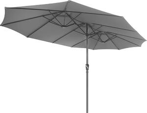 XXXL Parasol ogrodowy 2,7×4,6 m - Szary - Bardzo duy parasol ogrodowy od SASKA GARDEN