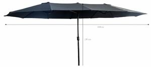 Podwójny parasol ogrodowy TILIA w kolorze ciemnoszarym 460x270x245 cm