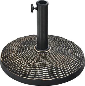Stojak na parasol, stojak na parasol do masztu od ? 38-48 mm, podstawa parasola 10 kg, okrgy uchwyt na parasol, podstawa parasola o wygldzie rattanu, brzowa