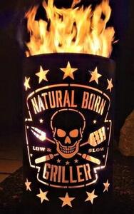 Beczka na ogie / kosz na ogie z motywem "Natural born Griller"