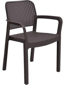 Ogrodowe krzesło plastikowe Samanna, brązowe