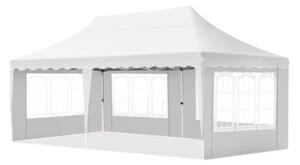Namiot imprezowy - Skadany - Ze cianami bocznymi - Biay - 300x600cm - atwy monta - Pawilon - Wodoodporny, odporny na warunki atmosferyczne - Regulowana wysoko