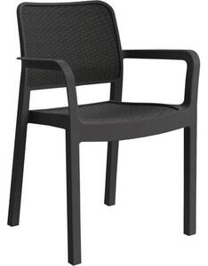 Ogrodowe krzesło plastikowe Samanna, antracyt