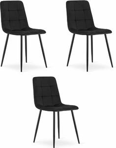 Valora KARA Chair Black Set Of 3 - Zestaw 3 czarnych krzese zapewniajcych kompletne rozwizanie do siedzenia