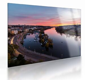 Obraz na szkle - Praga nocą (70x50 cm)