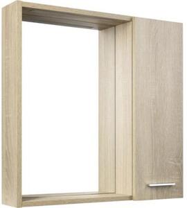 Aqualine ZOJA/KERAMIA FRESH STRIP Szafka pod lustro z owietleniem LED, 60x60x14 cm, wersja prawa, db platynowy