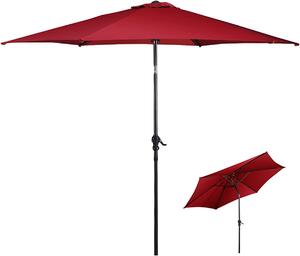 KOMFOTTEU Parasol skadany, parasol ogrodowy 300 cm z ochron UV, parasol na korbk z 6 rozpórkami i korb rczn, parasol tarasowy i balkonowy do Ogród, rynek, plaa