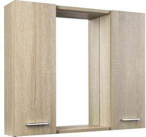 Aqualine ZOJA/KERAMIA FRESH STRIP Szafka pod lustro z owietleniem LED, 70 x 60 x 14 cm, db platynowy