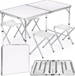 Stó skadany z otworem 120x60cm Heckermann Biay + 4x Taboret