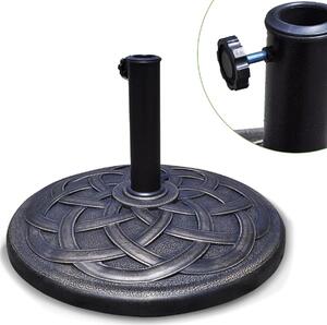 KOMFOTTEU Okrgy stojak na parasole wykonany z ywicy, stojak na parasole 38/48 mm, stojak na parasole balkonowe 19 kg, stojak na parasole rynkowe