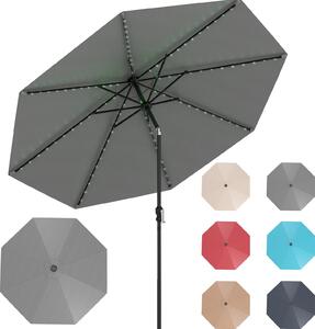 Parasol ogrodowy KOMFOTTEU 300 cm z 96 lampkami LED i 9 trybami, parasol z korbk, parasol tarasowy skadany pod ktem 35° z obu stron, parasol na balkon, pla, basen, bez podstawy
