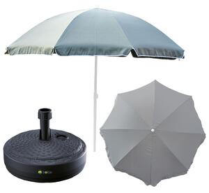 Parasol ogrodowy Parasol ogrodowy 240 cm z okrg podstaw w zestawie Ogród Plaa Balkon