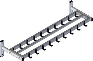 V-Part Wieszak ścienny HIQ 19 haczyków czarny/szary aluminium