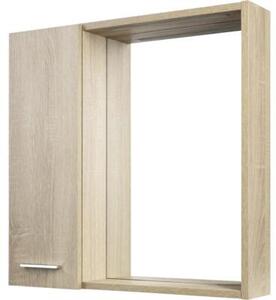 Aqualine ZOJA/KERAMIA FRESH STRIP Szafka pod lustro z owietleniem LED, 60x60x14 cm, wersja lewa, db platynowy