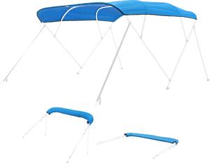 SucceBuy 4 dziobowe daszki bimini do odzi, 244,8 cm dugoci x 246,2 cm szerokoci, osona markizy, niebieski pacyficzny