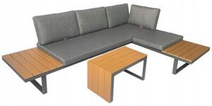 Zestaw mebli ogrodowych narożnik sofa stolik lekki komplet gród aluminium