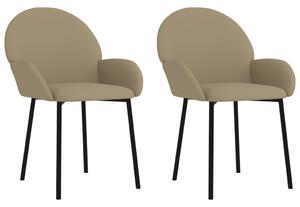 Krzesła stołowe, 2 szt., cappuccino, obite sztuczną skórą