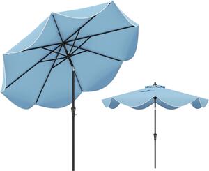 KOMFOTTEU parasol ogrodowy z oson przeciwsoneczn i regulowanym ktem nachylenia, parasol na taras z korbk, parasol na taras, piknik, do kawiarni, 270 x 245 cm