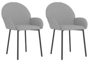Krzesła stołowe, 2 szt., szare, obite sztuczną skórą