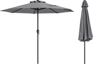 KOMFOTTEU 260/360 cm parasol z korbk, parasol tarasowy z wentylowan czasz, parasol ogrodowy z 8 rozpórkami, parasol rynkowy na pla, do ogrodu, na basen