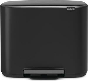 Brabantia Kosz na śmieci z pedałem Bo 3 x 11 L czarny mat