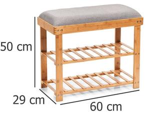 Szafka z bambusa na buty, siedzisko z regałami, drewniany stołek do przedpokoju